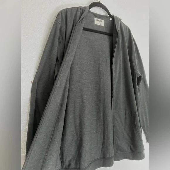 Linksoul Men's Charcoal Hoddie Zip-Up Lightweight jacket with pockets - Picture 5 of 10